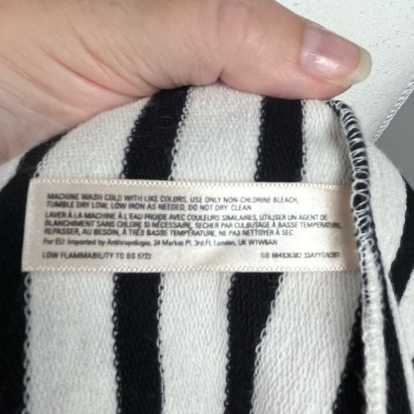 Anthropologie Saturday Sunday gray black striped keyhole back full skirt, XSP. - Picture 11 of 12